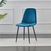 2/4/6 X Dining Chairs Set Velvet Padded Seat Metal Leg Kitchen Chair Grey/ Blue