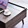 Lift-Top Coffee Table with Storage Cabinet and Metal Frame for Home Office