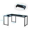 Black Computer Desk L Shape Home Office Desks Large PC Workstation Corner Table