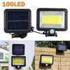 100 LED Solar Powered PIR Motion Sensor Garden Wall Lights Security Outdoor Lamp