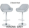 2 x GREY EXECUTIVE GAS LIFT BAR STOOLS, BREAKFAST KITCHEN BAR ETC, 6 DESIGNS