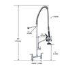 Commercial Kitchen Pre-Rinse Tap Faucet Spray Arm Takeaway w/ 7" Add-On Faucet