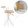 2-Tire Folding Computer Desk Laptop PC Desk Study Workstation Office Table Oak