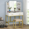 Vanity Set Dressing Table with Mirror Drawers & Stool Elegant Bedroom Furniture