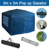 3x3M Pop-up Gazebo Heavy Duty Canopy Garden Party Tent Waterproof with 4 Sides