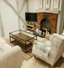Industrial Style Coffee Table Vintage Living Room Furniture Steel Frame 1 Shelf