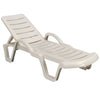Sun Lounger Outdoor Garden Patio Relaxer White Recliner Bed Terrace Furniture