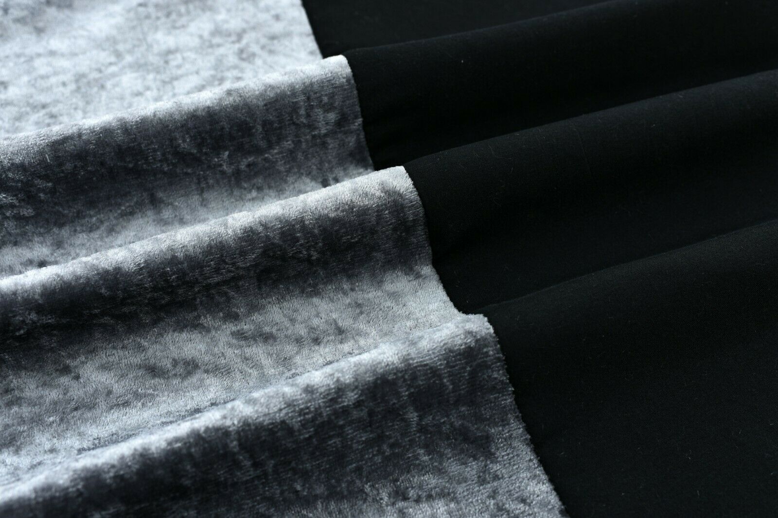 Crushed Velvet Panel Duvet Cover with Pillow Case Bedding Set Silver Grey Black