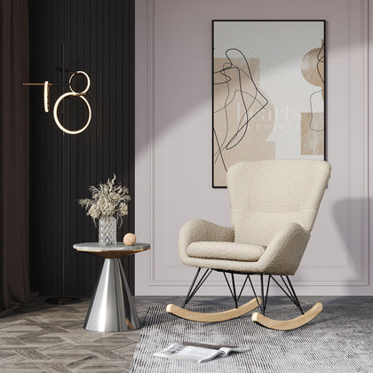 Berber Fleece Nursery Recliner Rocking Chair Armchair Lounge Sofa Relax Rocker