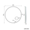 Round LED Bathroom Mirror Demister Pad Touch Sensor Magnifying With Plug 600mm