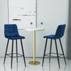 2pcs Barstools Set Velvet Fabric Faux Leather Padded Metal Legs Breakfast Chairs