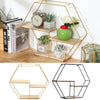 Hexagon Metal Wire Wall Shelf Loft Dorm Decor Storage Floating Shelf Display NEW