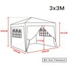 3x3m Pop Up Gazebo Marquee Outdoor Garden Party Tent Canopy 4 Side Panels New