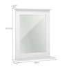 Mondeer White Bathroom Mirror MDF Frame Wall Mounted W/ Shelf Bathroom Porch