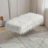 Shaggy Fluffy Bench Bedroom Hallway Pouffe Stool 100cm Bench with Hairpin Legs