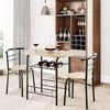 Small Table and 2 Chairs 3PCS Bar Kitchen Dining Breakfast Furniture Set W/Shelf