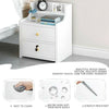White Bedside Table Drawer Cabinet Small Side End Table Nightstand Storage Shelf