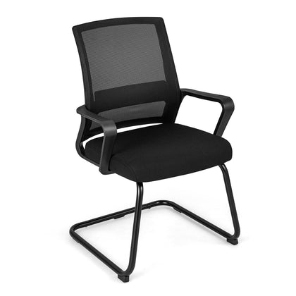 Meeting Office Chairs Mid-Back Mesh Reception Chair Guest Chair w Lumbar Support