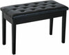 Luxury Black Faux Leather Piano Keyboard Stool Bench Seat with Storage Brand New