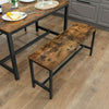 Industrial Dining Bench Set 2 Vintage Chair Rustic Metal Furniture Kitchen Seat
