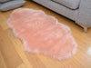 Blush Pink Shaggy Rugs Non Slip Bedroom Mats Fluffy Soft Faux Fur Sheepskin Rug