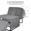 4 In 1 Sofa Bed Convertible Recliner Chair Folding Single Sleeper Lounger Grey