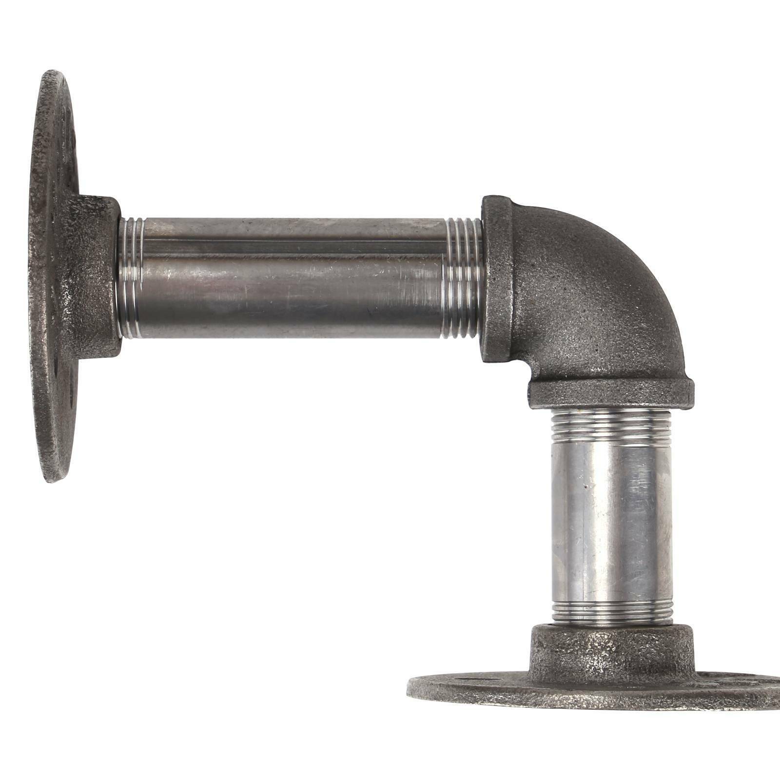 2Pcs Industrial Steel Iron Pipe Shelf Bracket Holder With Screws DIY Home Décor