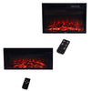 30" 34" Wooden Mantel Electric Fire Inset Fireplace Heater with Remote Control