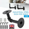 4PC Pipe Shelf Brackets Industrial Iron Rustic Wall Floating Shelves Supports UK