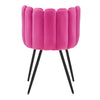 Modern Home Dining Chairs Soft Velvet Petal Backrest Dresser Chair Grey / Pink