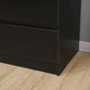 Modern Black Bedside Table Cabinet w/4 Drawers Nightstand Storage Furniture