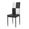 Black White Dining Table and 4 Dining Chairs Set Kitchen Living Room Dining Room