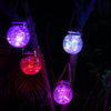 LED Solar Lamp Cracked Glass Ball Hanging Light Outdoor Garden Yard Decor UK