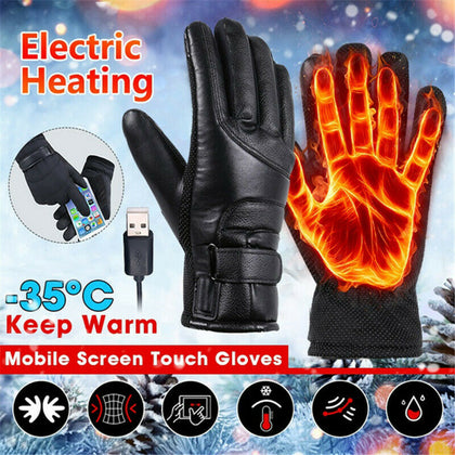 Mens Women Electric Heated Gloves USB Insulated Warm Thermal Gloves Touch Screen