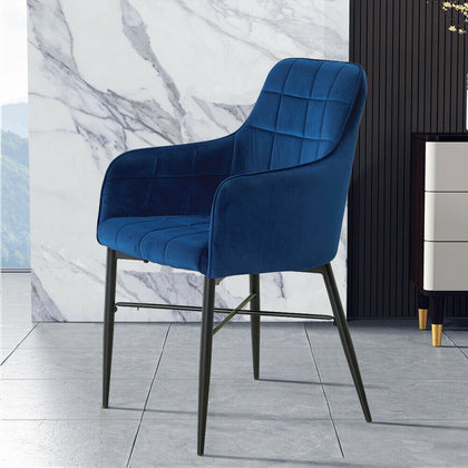 2× Luxury Velvet / PU Leather Chairs Padded Seat Office Restaurant Dining Room