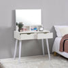 Modern 2 Drawers Dressing Table w/Rectangle Mirror Makeup Dresser Desk White UK