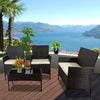 Rattan Garden Furniture Set 4 PCS chairs sofa Table Outdoor Patio Conservatory