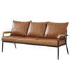 3 Seats Faux Leather Sofa Living Room Armchair Metal Legs Simple Modern 4 Colors