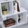 5 Tiers White Display Book shelf S Shaped Shelves Corner Storage Free Stand Unit