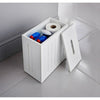 White, Grey Crisp Small Toilet Cleaning Product Storage Tidy Box Unit Bathroom