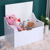 Large Wooden Toy Box White Storage Unit Kids Toys Children Nursery Bedroom Chest