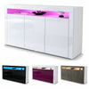 LED Sideboard Cabinet Cupboard Unit Storage Buffets Kitchen with High Gloss Door