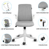 Office Chair Adjustable Swivel Mid-Back Computer Desk Chair Flip up Armrest Grey