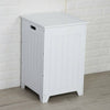White Gloss Wooden Laundry Bin Basket Strong MDF Hinged Lid Hamper Storage Box
