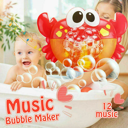 12 Song Musical Crab Frog Bubble Machine Maker Baby Children Bath Shower Toy_i