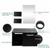 Countertop Basin Set Tempered Glass Wash Bowl Waste Tap Under Sink Unit Cabinet