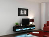 TV Cabinet with LED Lights High Gloss | Floating TV Wall Unit 140cm