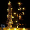 30LED Moroccan Solar Garden Metal Ball String Lights Hanging Fairy Light Outdoor