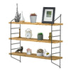 Adjustable 3 Tier Wall Floating Shelf with Metal Brackets Strong Bearing Shelves