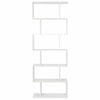 Wood Bookcase Bookshelf S Shape 6 Tier Shelves Free Shelving Storage White Unit